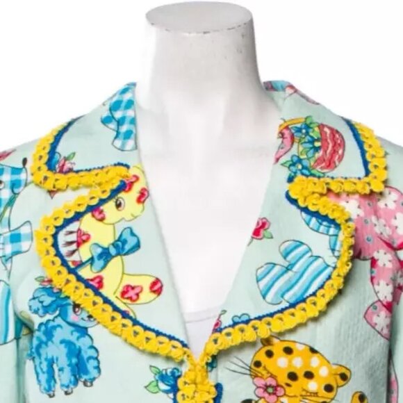 Moschino Couture Calico Animals Piquet Nursery Rhyme JACKET ONLY Lace US 6 2022 - Picture 11 of 13